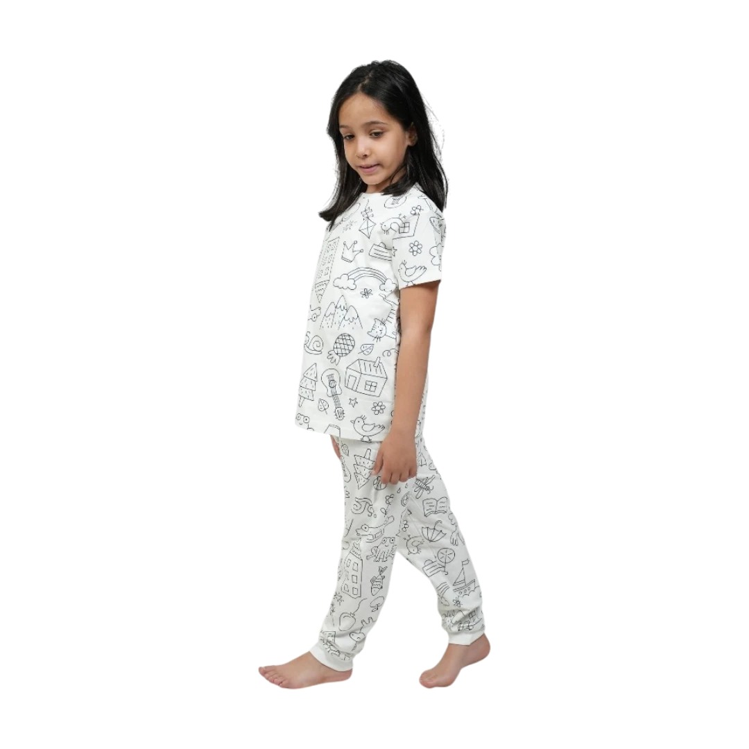 Comikid Pajama Sets for Kids Crew Neck Short Sleeve
