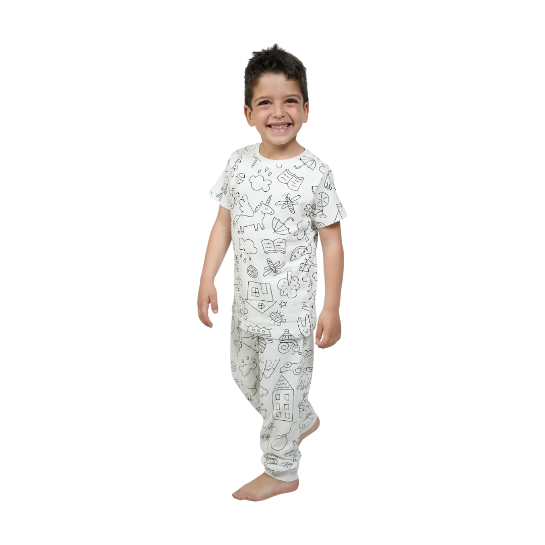 Comikid Pajama Sets for Kids Crew Neck Short Sleeve