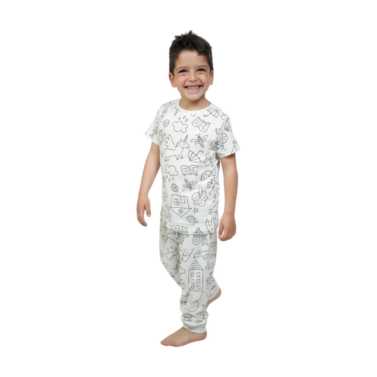 Comikid Pajama Sets for Kids Crew Neck Short Sleeve